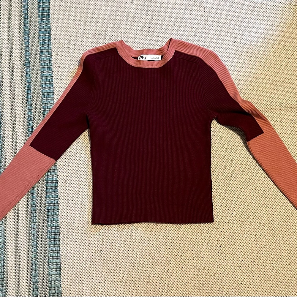 Zara plum/light pink long sleeve. Size M.